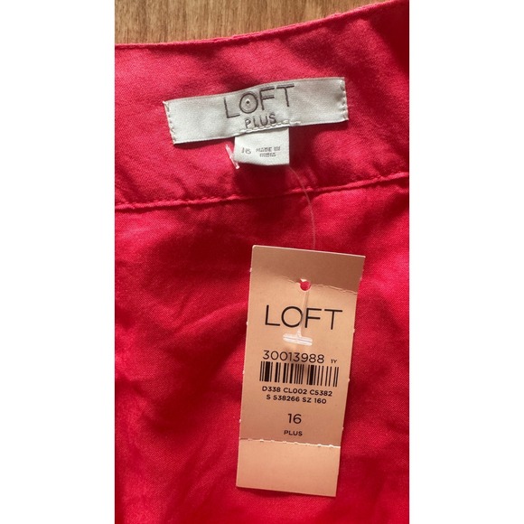 LOFT Plus Pink Eyelet Ruffle Mini Skirt NWT Size 16 - Picture 3 of 5